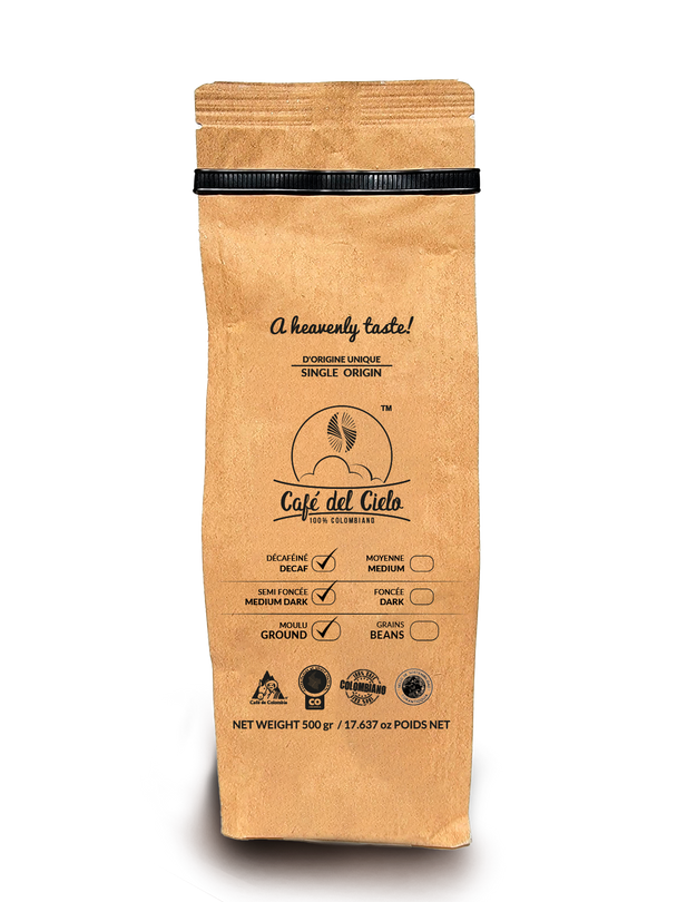 Decaf Ground Coffee - Café del Cielo - 500 g