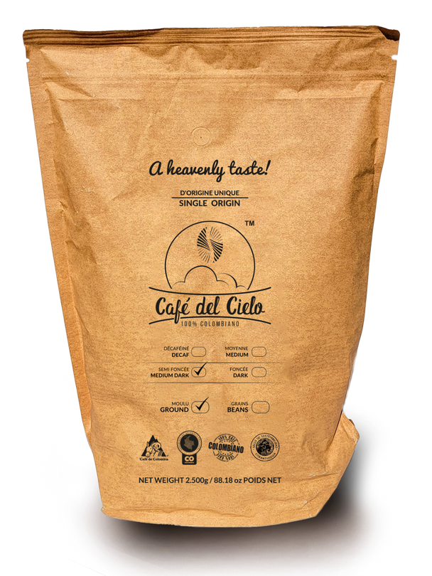 Medium Dark Ground Coffee - Café del Cielo - 2500 g
