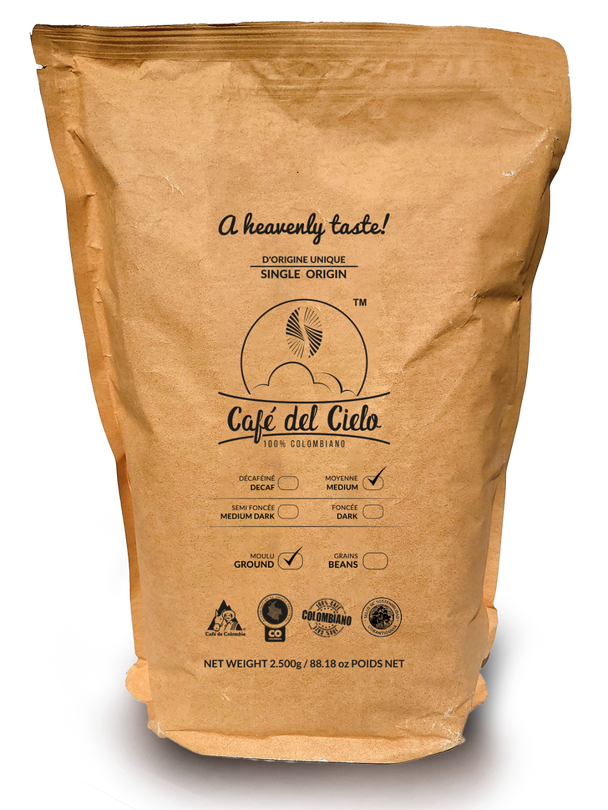Medium Roast Ground Coffee - Café del Cielo - 2500 g